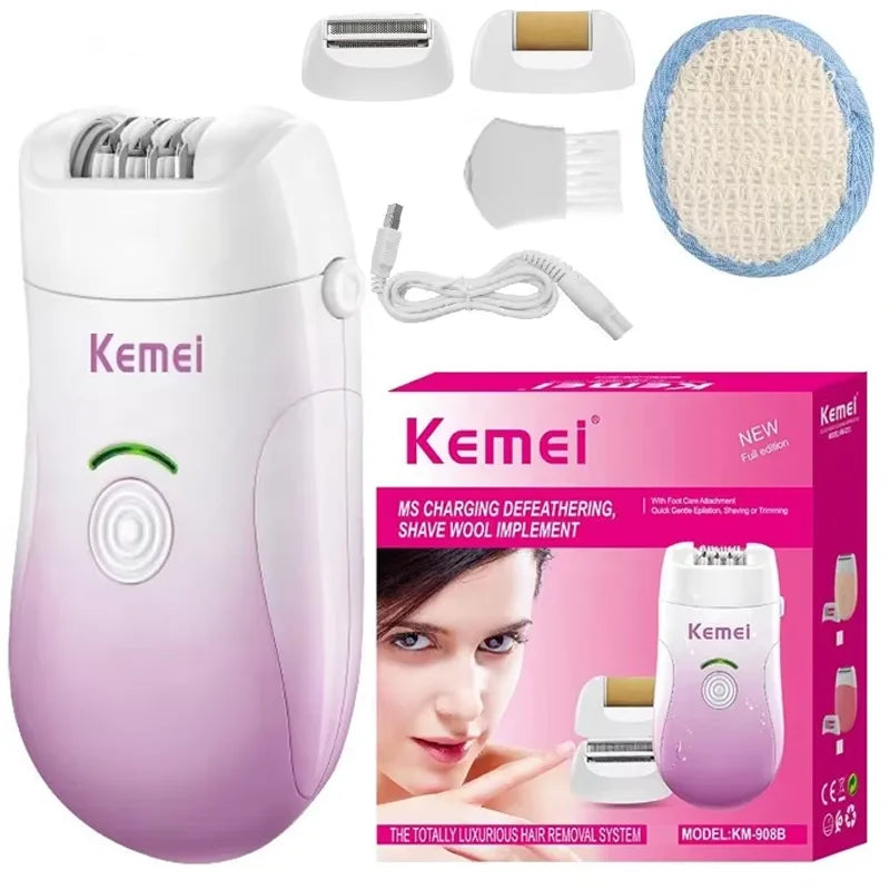 SilkySmooth Epilator Pro - Painless Hair Removal for Women & Men, Rechargeable Cordless Epilator with 5 Attachments for Face, Body, Bikini & Underarms - Perfect for Travel & Home Use
