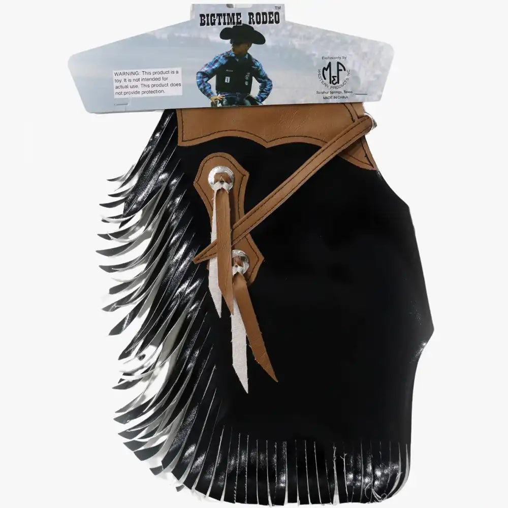 Bigtime Rodeo Bull Rider Kids' Chaps - Genuine Leather Cowboy Chaps for Children - Perfect for Rodeo Events, Halloween Costumes & Western Dress-Up Play