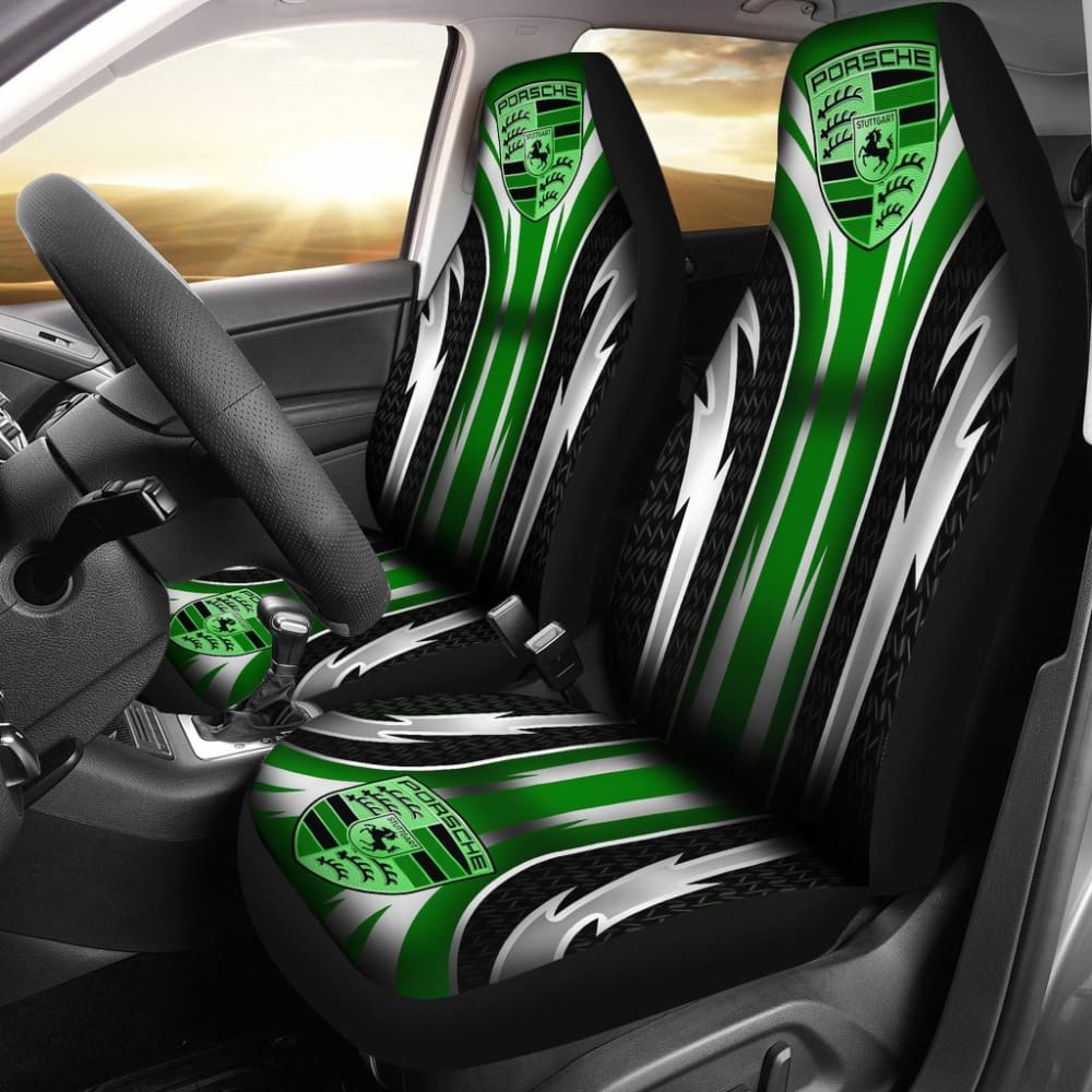 Premium 2-Piece Front Porsche Seat Covers in Green (Part #144627) - Perfect for Car Enthusiasts & Custom Vehicle Interiors