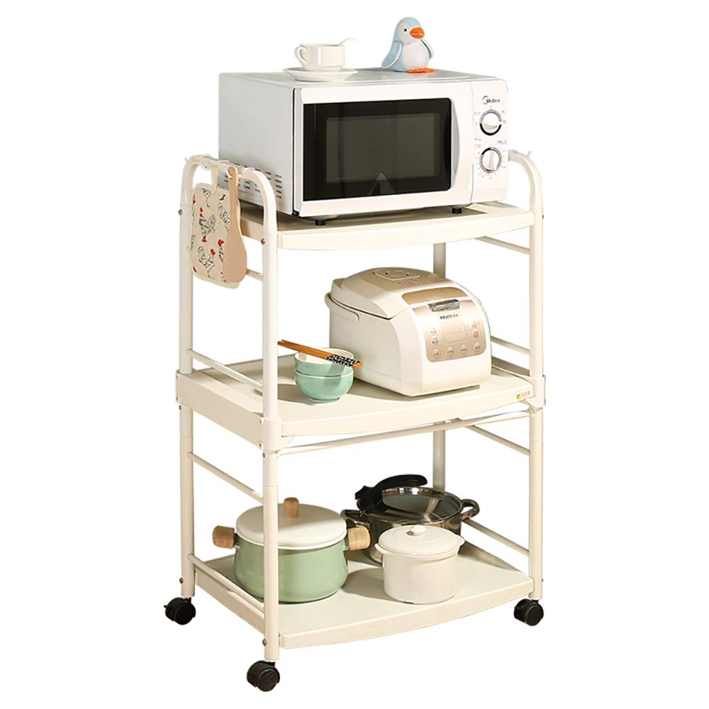 Damian 5-Tier Rolling Storage Cart with Wheels - Multi-Purpose Organizer for Kitchen, Living Room, Bedroom | Space-Saving Shelf for Appliances, Books & Home Decor | Sturdy Mobile Utility Rack for Easy Storage & Organization