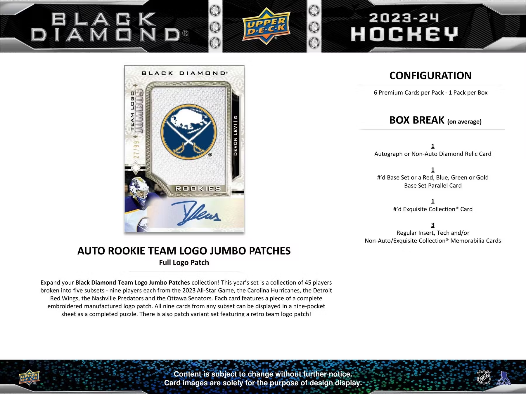 2023-24 Upper Deck Black Diamond Hockey Hobby Box - Premium NHL Trading Cards Collection for Collectors & Fans - Perfect for Gifts, Investments & Game Nights