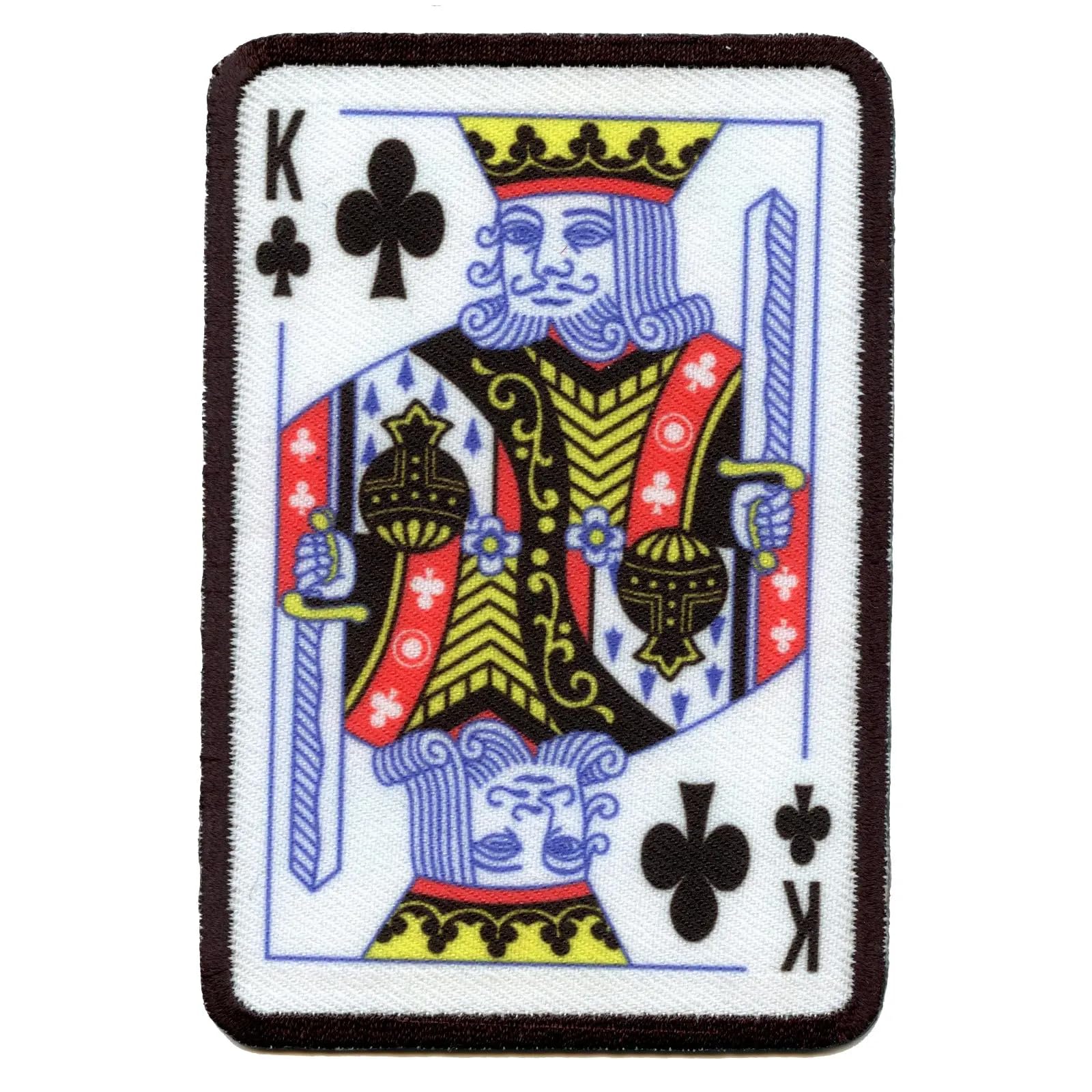King of Clubs Card Patch Deck - Embroidered Iron On Applique for DIY Clothing & Accessories - Perfect for Jackets, Hats, Bags & Costume Design