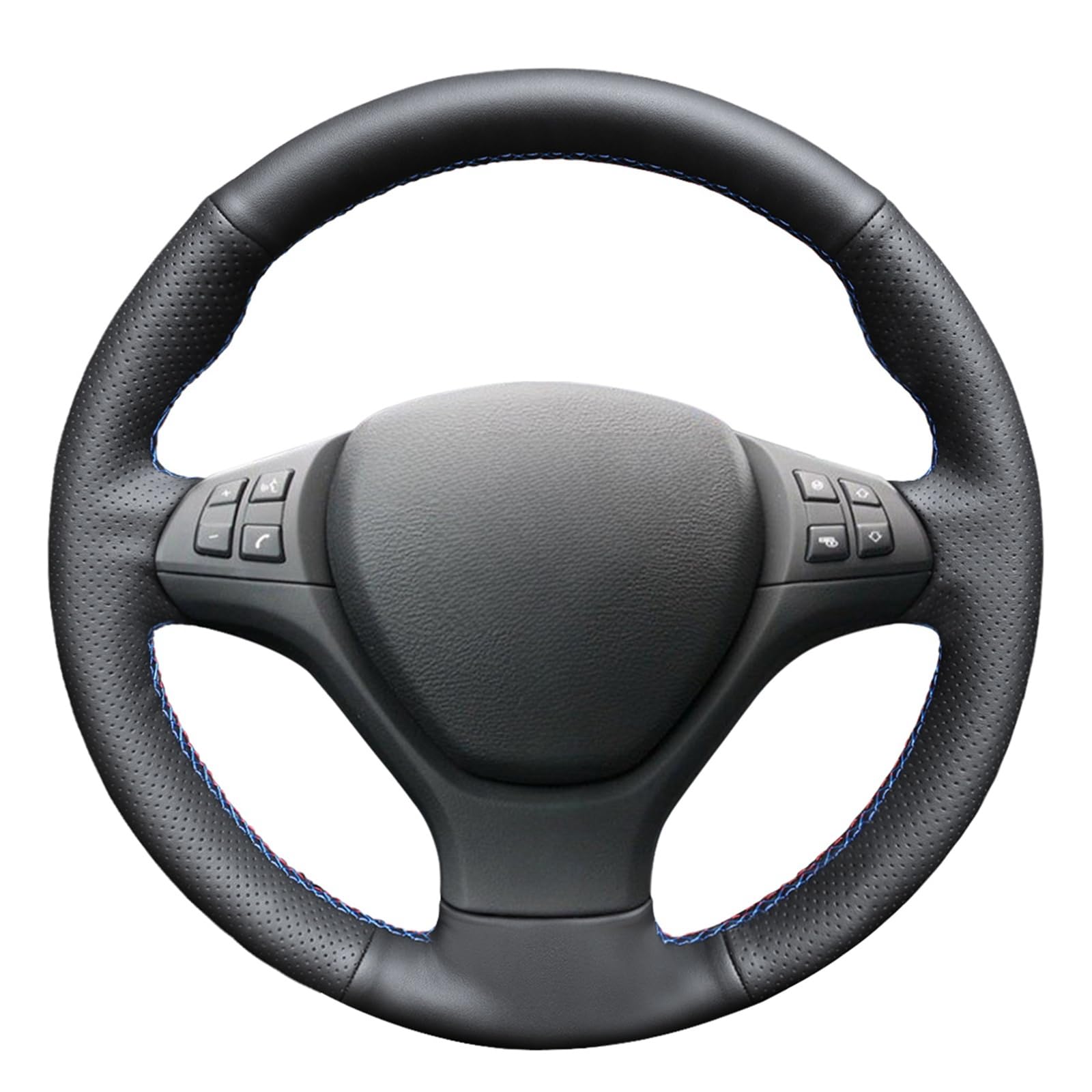 Premium Custom Fit Leather Steering Wheel Cover for BMW X5 M (E70) & X6 M (E71) 2010-2014 - Hand Stitched Luxury Car Accessory for Enhanced Grip & Comfort - Perfect for Daily Commute & Road Trips