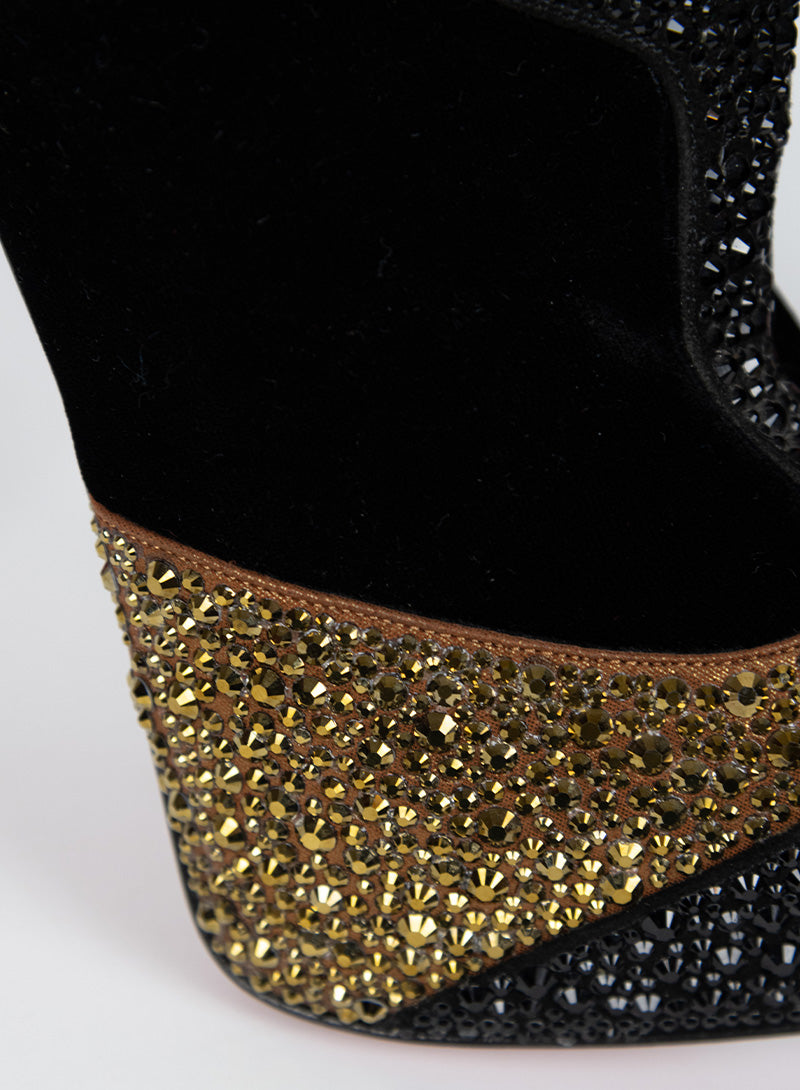 Christian Louboutin Black Décolléte Shoes with Swarovski Crystals - Size 36 | Luxury Women's Heels for Evening Parties & Special Occasions