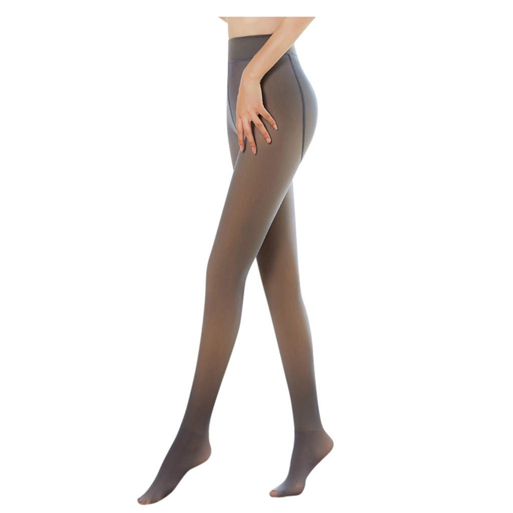 Women's Opaque Microfiber Tights - High Waist Footed Pantyhose with Fleece Lining in Skin Tone Shades | Perfect for Winter Warmth, Office Wear & Everyday Comfort