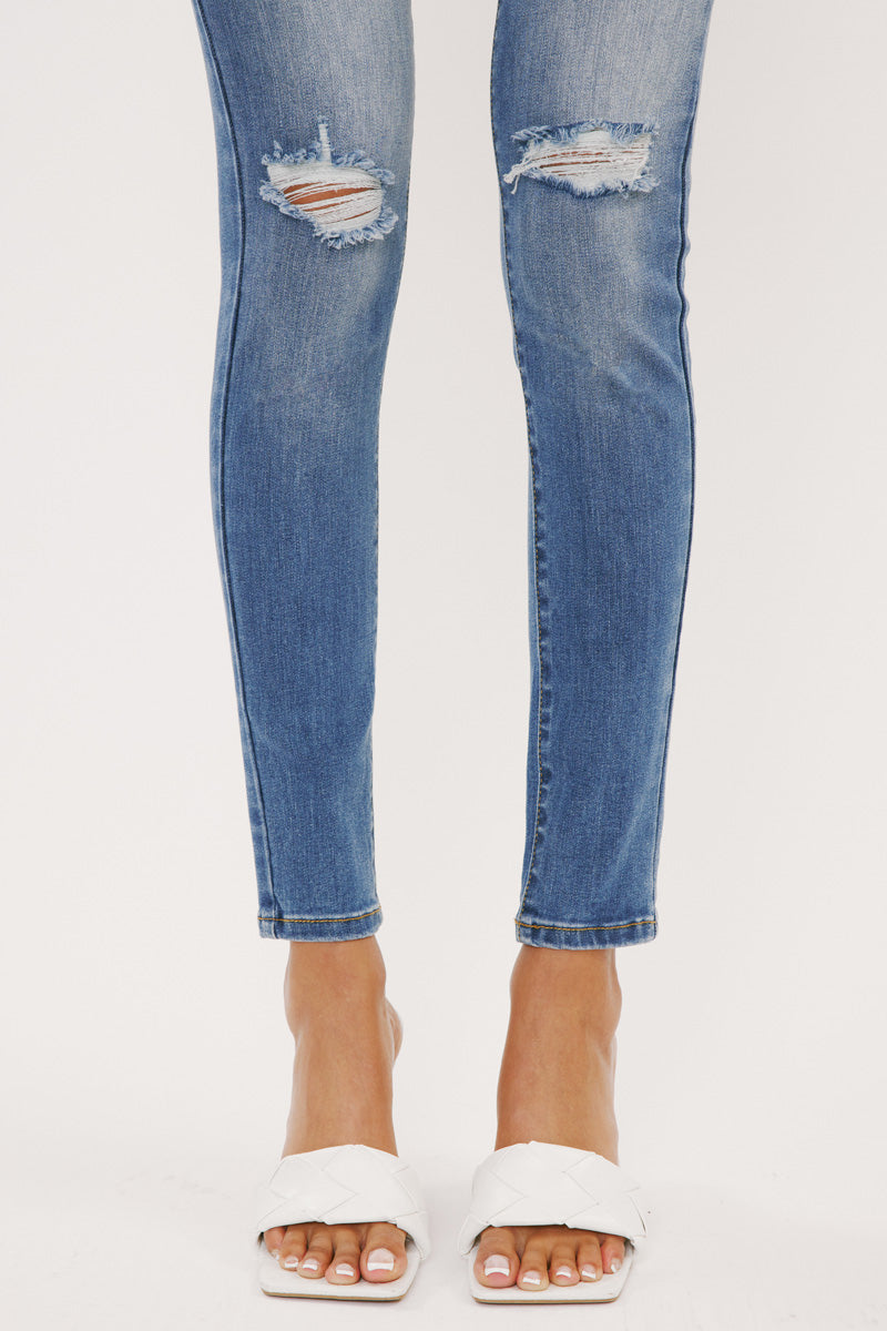 Logan Mid Rise Super Skinny Jeans for Women - Stretchy Denim Pants, Slim Fit, Comfortable & Trendy | Perfect for Casual Wear, Office & Night Out