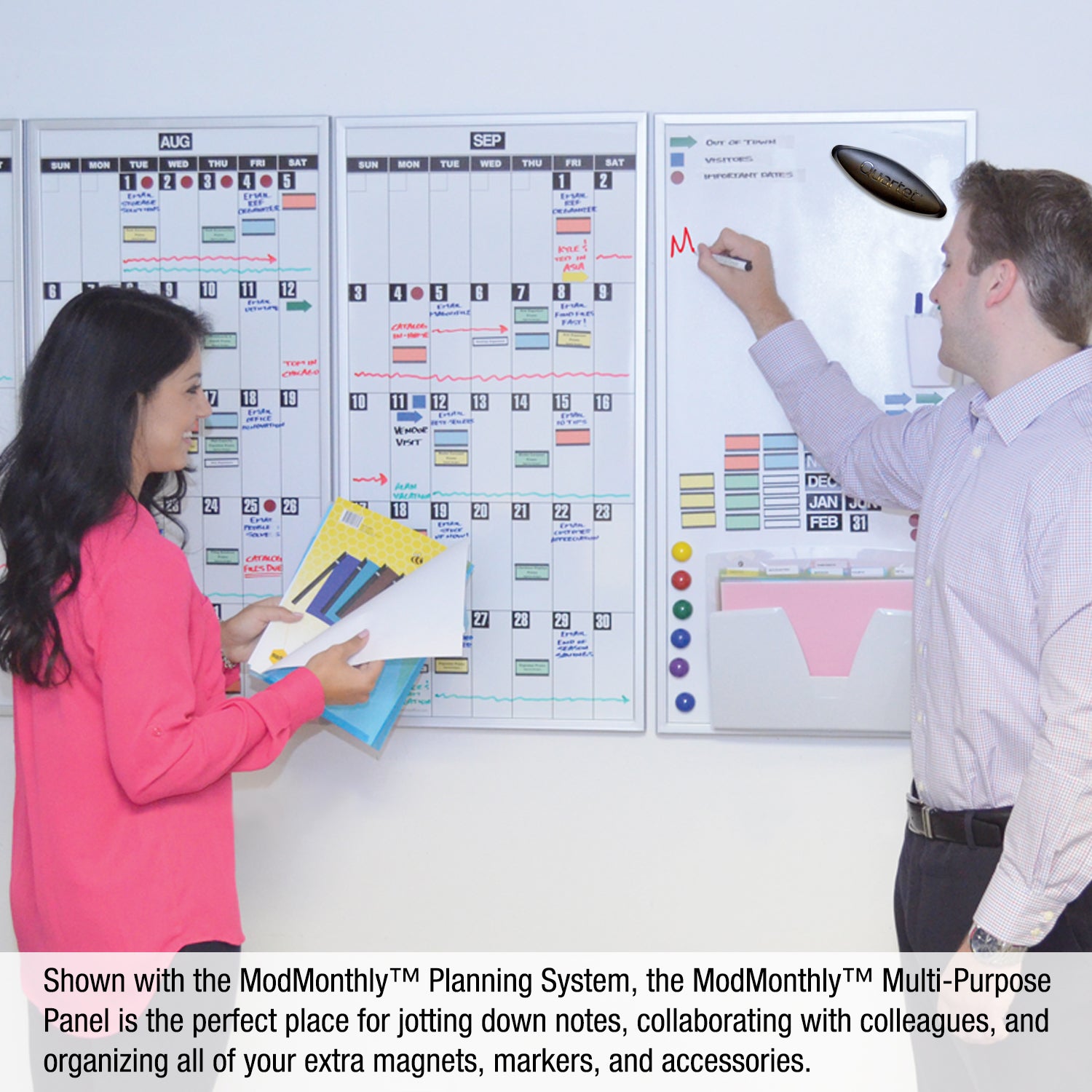 Ultimate Magnetic Dry Erase Board for Office & Home - Multi-Purpose Whiteboard Perfect for ModMonthly™ Planning Calendars, Schedules & Notes (1 Panel) - Ideal for Meetings, Classroom & Home Organization