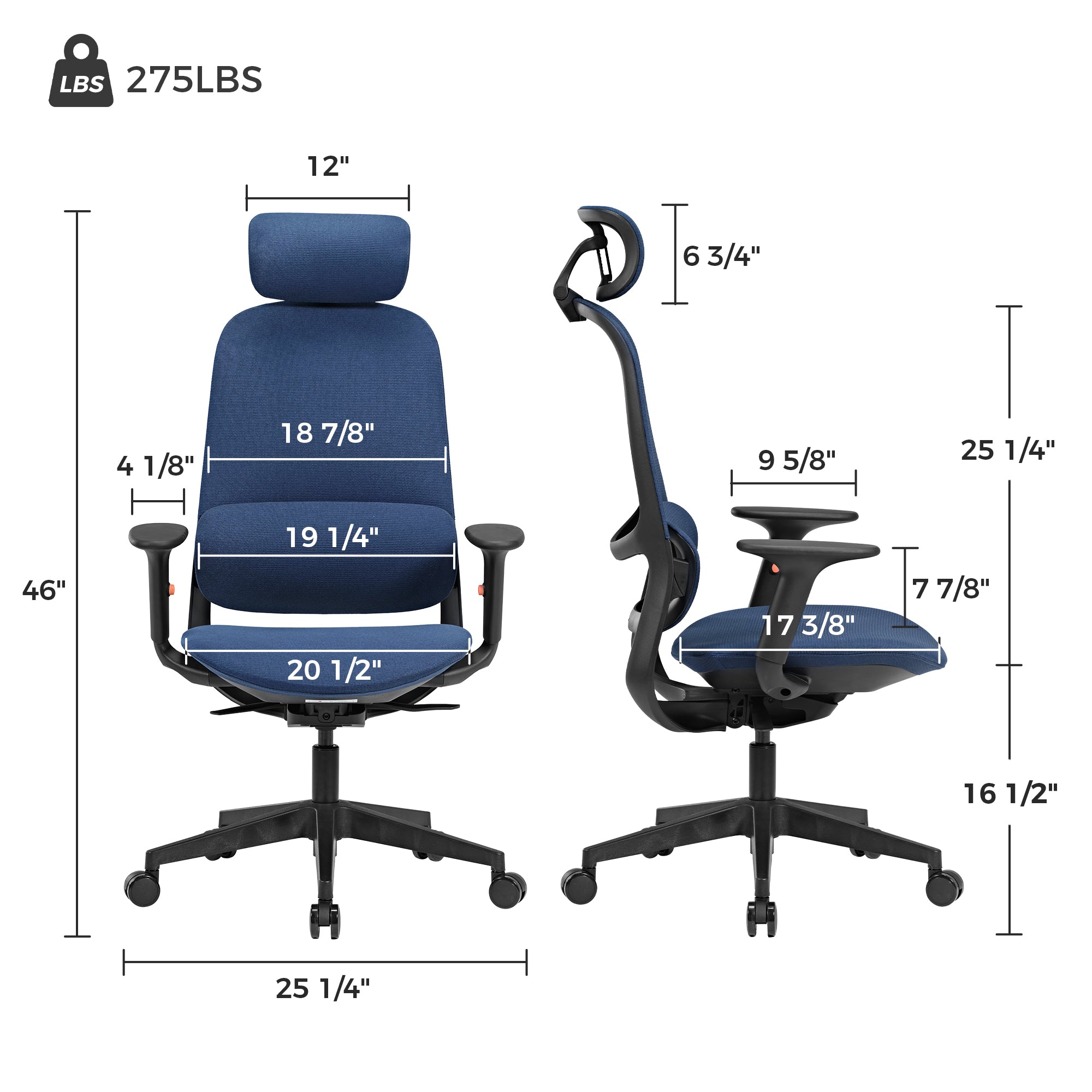 Skylar Ergonomic Modern Mesh Office Chair with Adjustable Height & Lumbar Support - Perfect for Home Office, Gaming & Workspace Comfort