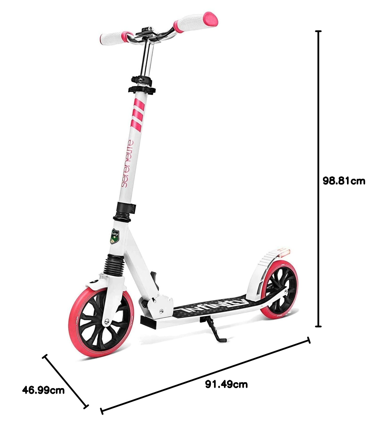SereneLife Foldable Kick Scooter for Adults & Teens - Adjustable T-Bar Handlebar, Alloy Deck, Smooth Gliding Wheels - Perfect for Commuting, Urban Travel & Outdoor Fun
