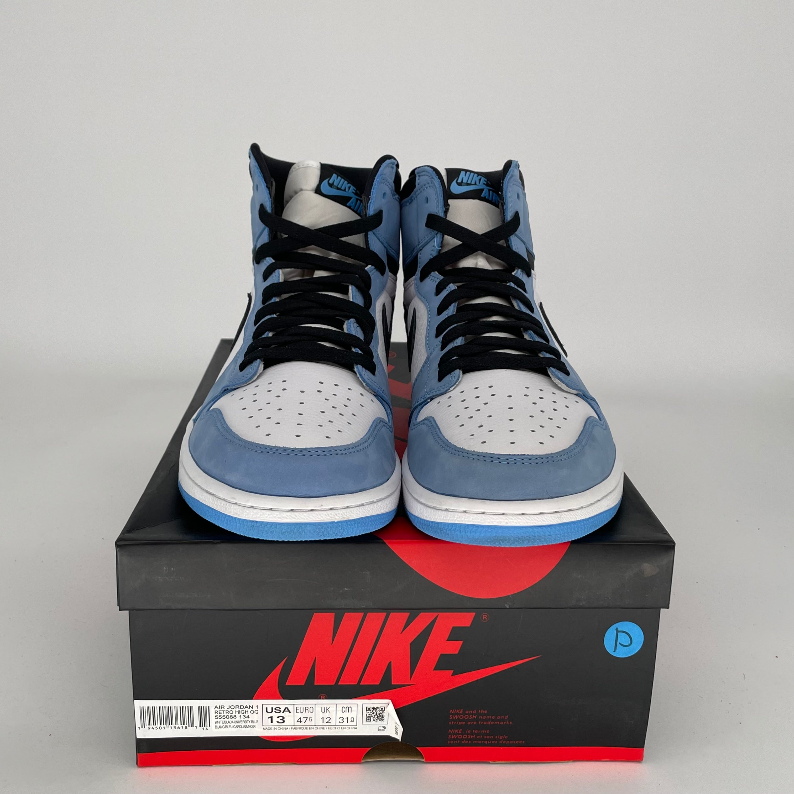 AIR JORDAN 1 UNIVERSITY BLUE MEN'S BASKETBALL SHOES SIZE 13 (555088-134) - Perfect for Streetwear, Sneaker Collection & Basketball Games