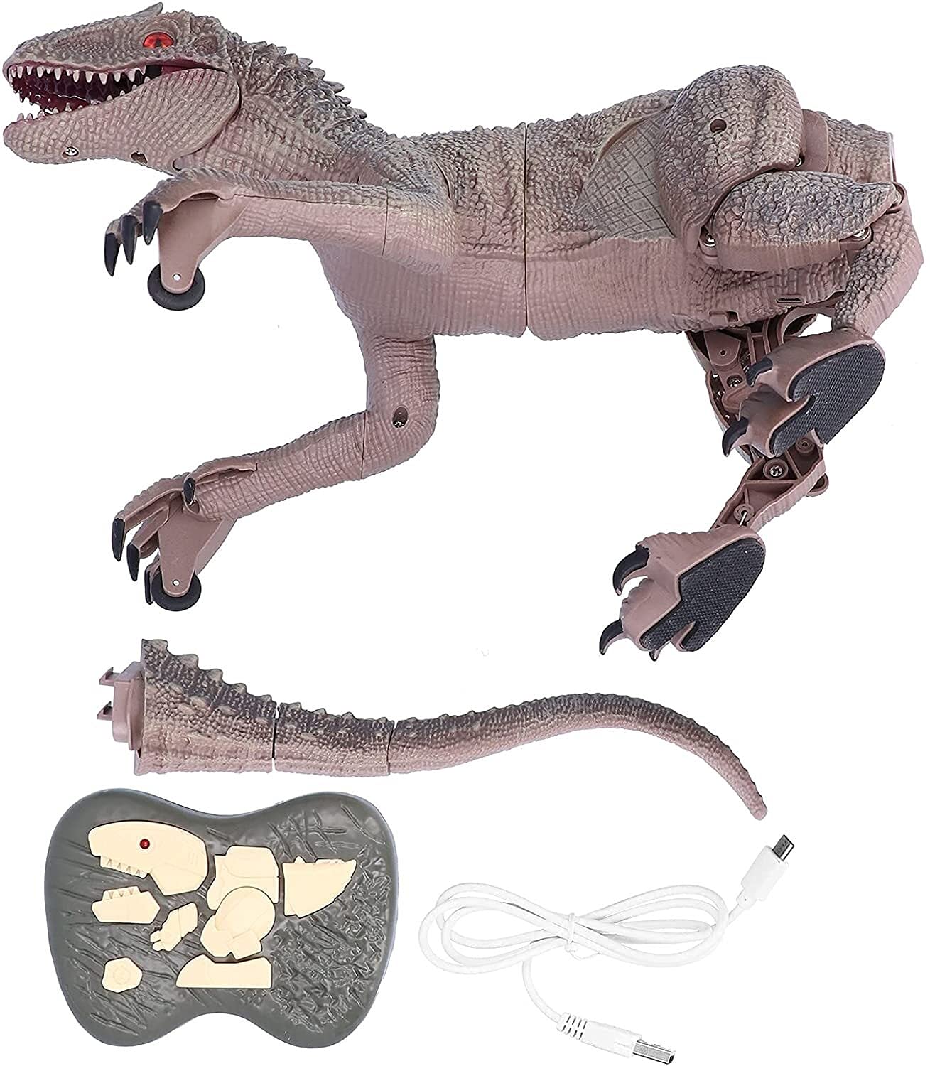 PEPDRO Remote Control Dinosaur Toy - Electronic Walking Robot Dinosaur with LED Lights & Roaring Sounds, Detachable Design - Perfect Gift for Kids, Boys & Girls | Indoor Play, Birthday Presents, STEM Learning Toys
