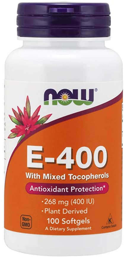 Now E 400 Antioxidant Mixed Tocopherols 100 Softgels - Vitamin E Supplement for Skin, Heart & Immune Health - Supports Antioxidant Defense & Cellular Protection