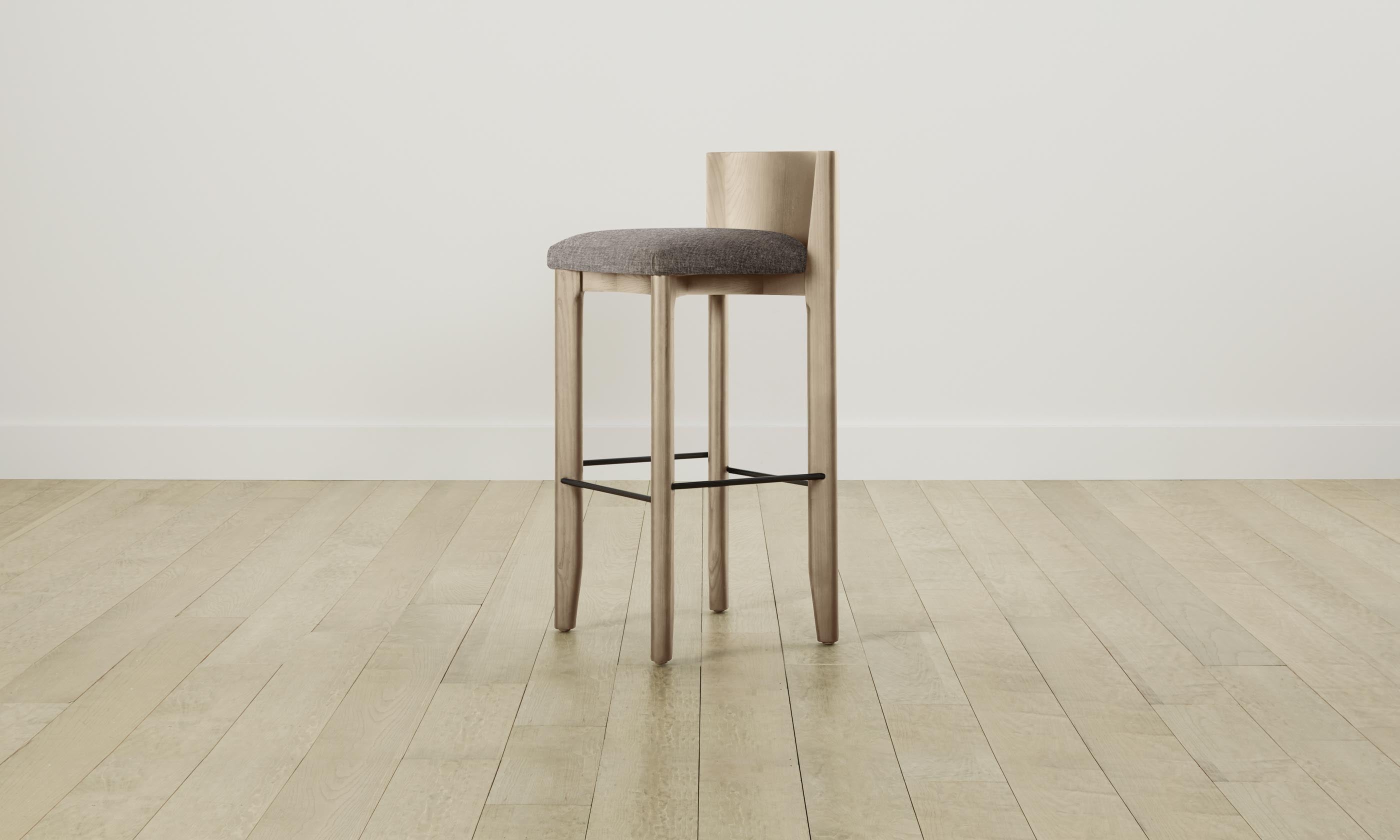 Premium Delancey Bar & Counter Stool with Heritage Belgian Linen Upholstery in Carob Brown - Perfect for Kitchen Islands, Breakfast Bars & Modern Dining Areas