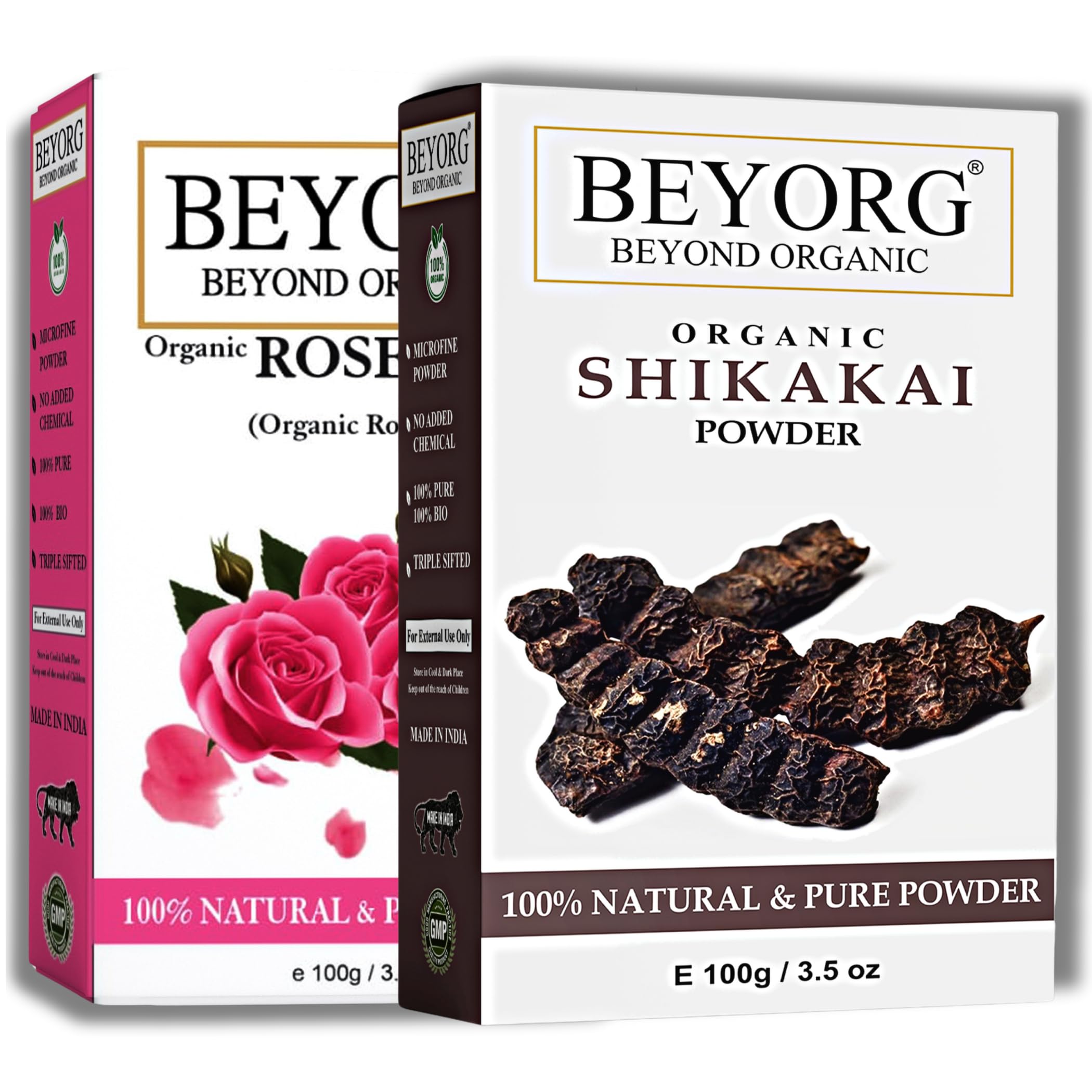 Organic Rose Petal Powder & Shikakai Powder for Frizzy Hair - Natural Hair Care Treatment for Soft, Shiny & Strong Hair | Acacia Concinna Herbal Cleanser | Strengthens, Nourishes & Conditions Hair | Perfect for DIY Hair Masks & Ayurvedic Hair Care Routines