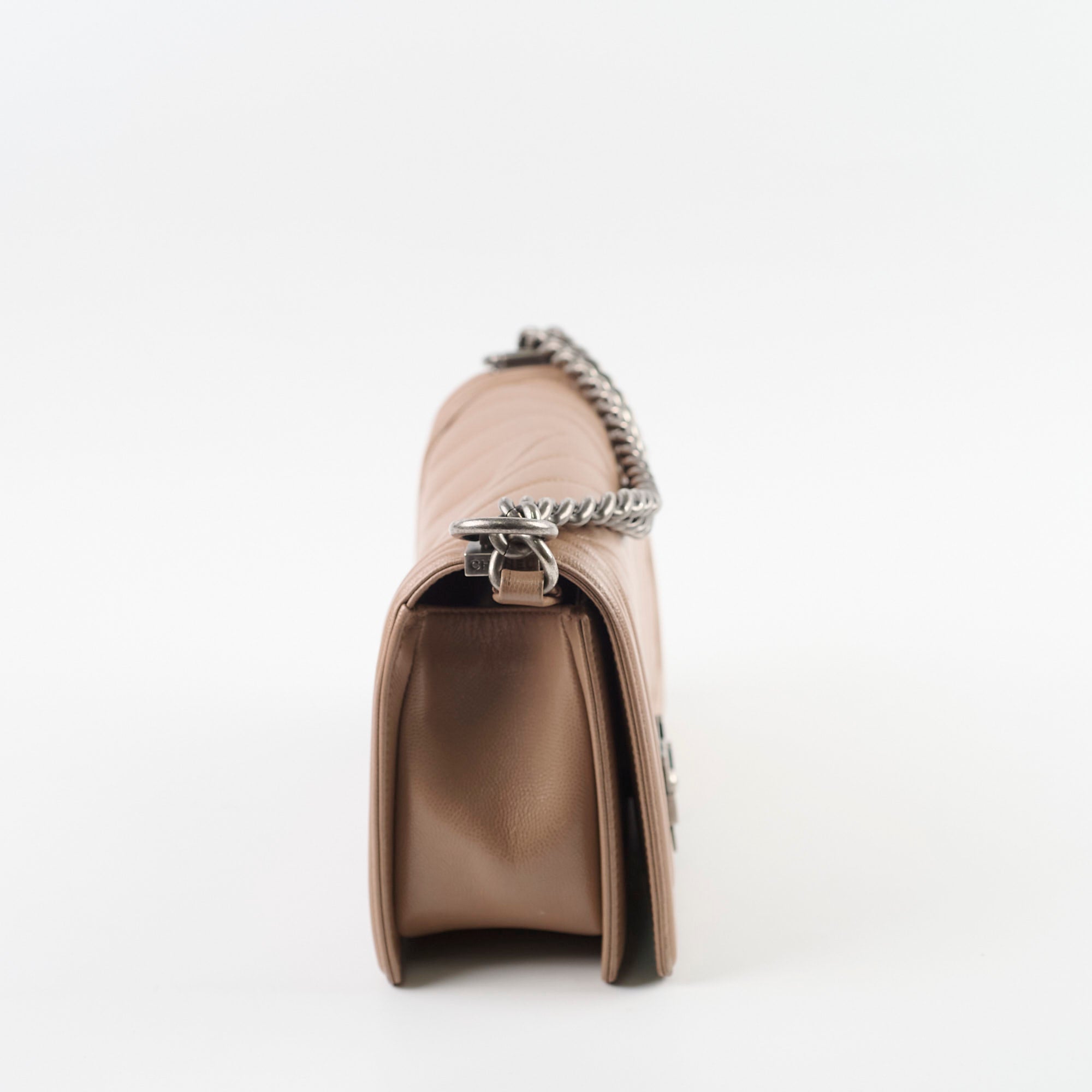 Chanel Old Medium Boy Bag Chevron Dark Pink - Luxury Designer Handbag for Women, Perfect for Parties, Dates & Special Occasions