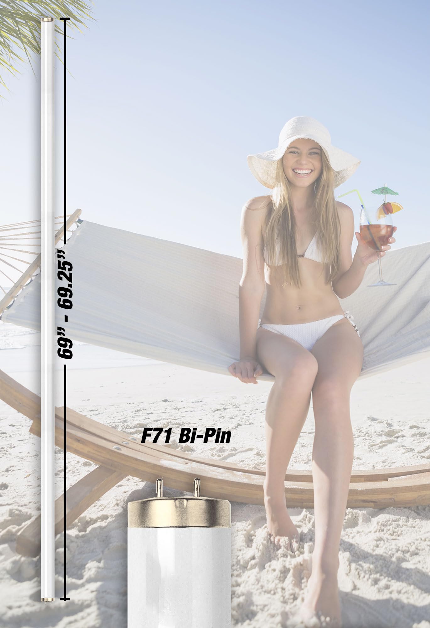 F71T12 100W Bi Pin Full Spectrum Tanning Lamps - Pack of 24 Bulbs for Professional Tanning Beds & Home Use