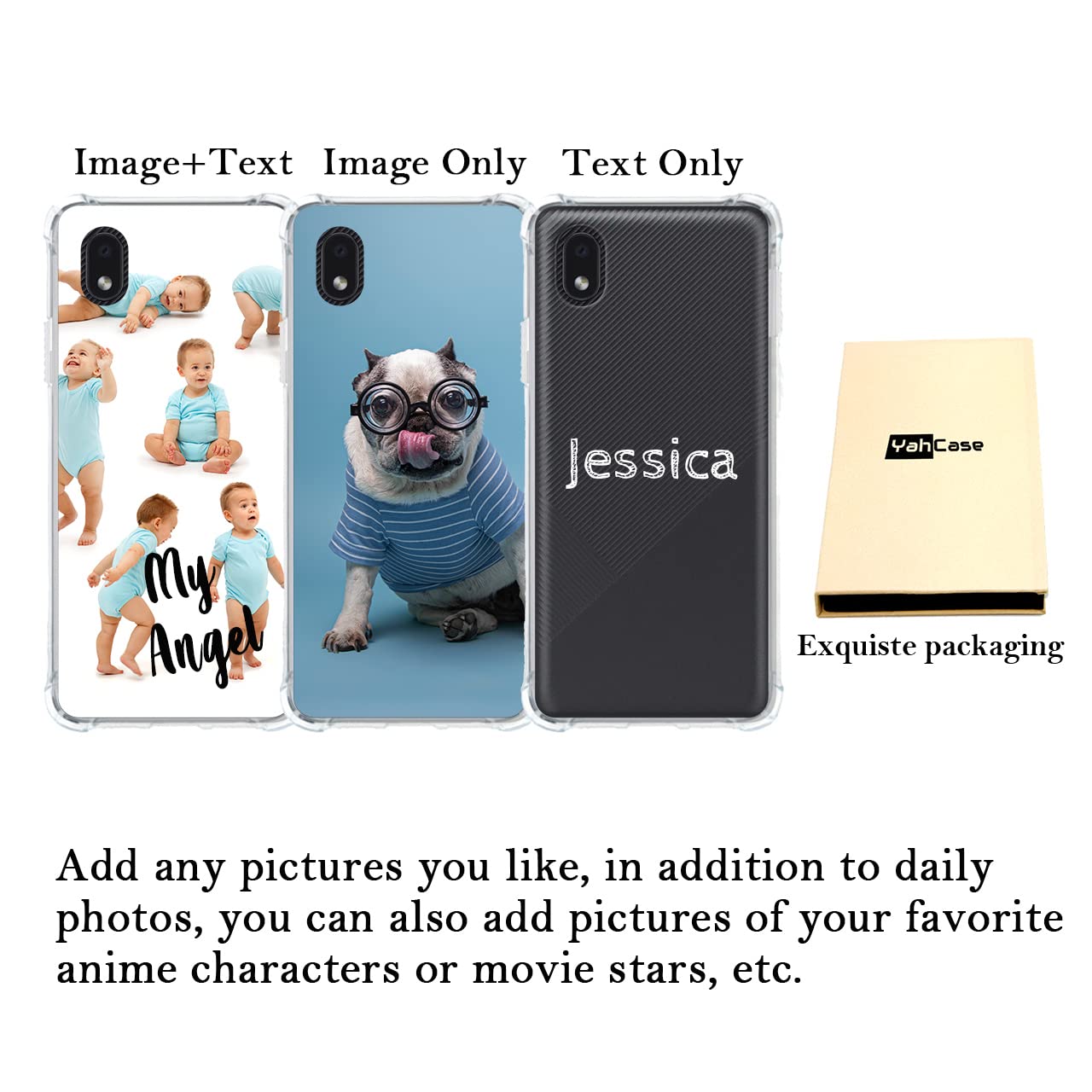 Custom Samsung Galaxy A01 Core Phone Case - Personalized Photo/Text/Name - Anti-Scratch Shock-Resistant Clear TPU Protective Cover | Perfect for Everyday Use, Gifts & Special Occasions