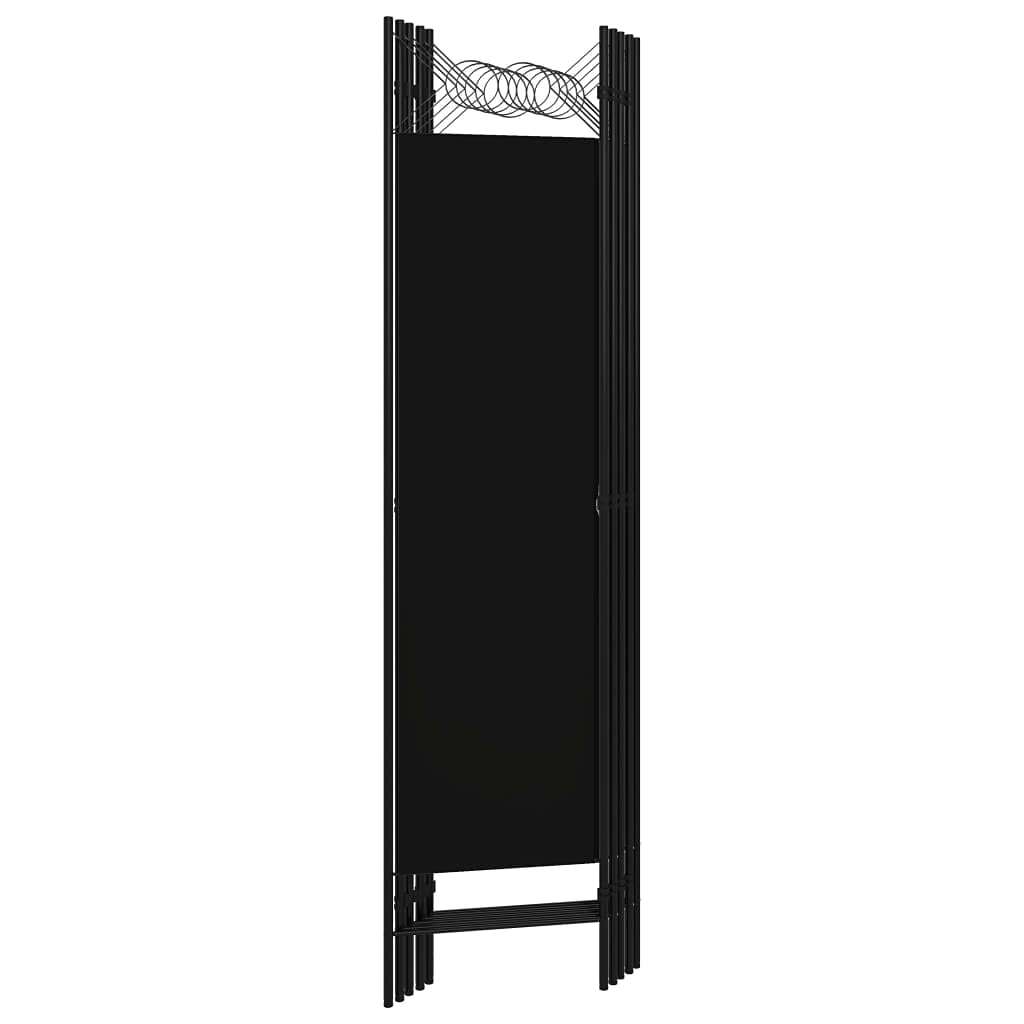 5-Panel Black Room Divider Screen - 78.7