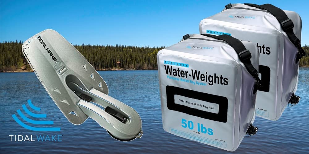 Tidal Wake Water-Weights Ballast Bags - 4 Pack (200 lbs Total Capacity), Portable Wakeboard Ballast System, No Pump Needed, Fast Fill & Drain - Perfect for Wakeboarding, Surfing & Water Sports