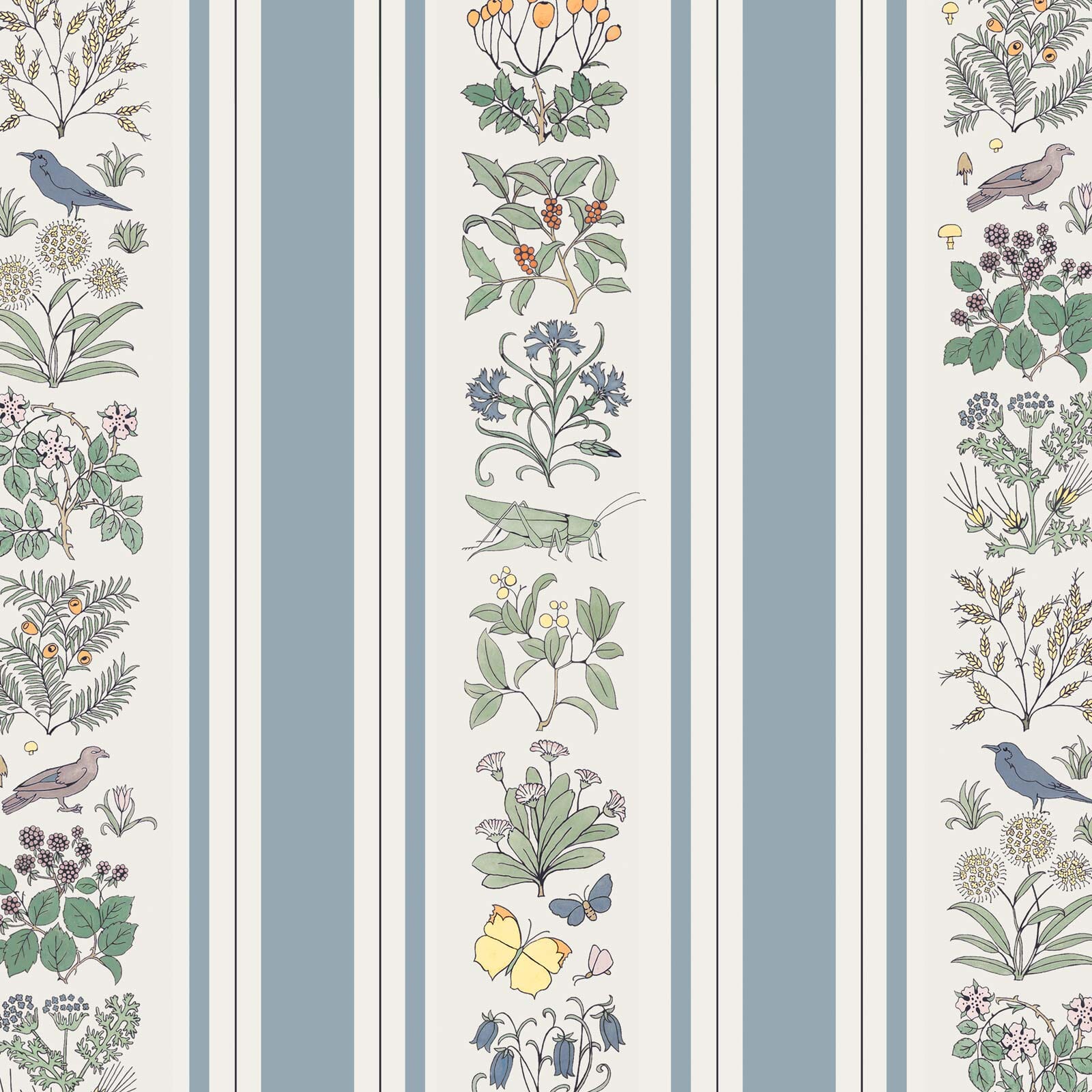 VOYSEY'S GARDEN Off White Ether Stripe Wallpaper Sample - Perfect for Living Room, Bedroom & Home Office Decor