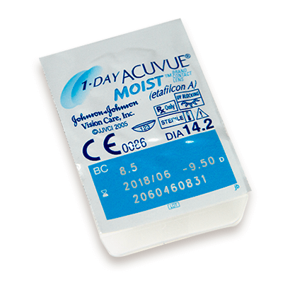 1 Day Acuvue Moist Daily Disposable Contact Lenses (30 Pack) – Comfortable & Hydrating for All-Day Wear, Perfect for Work, Travel & Active Lifestyles