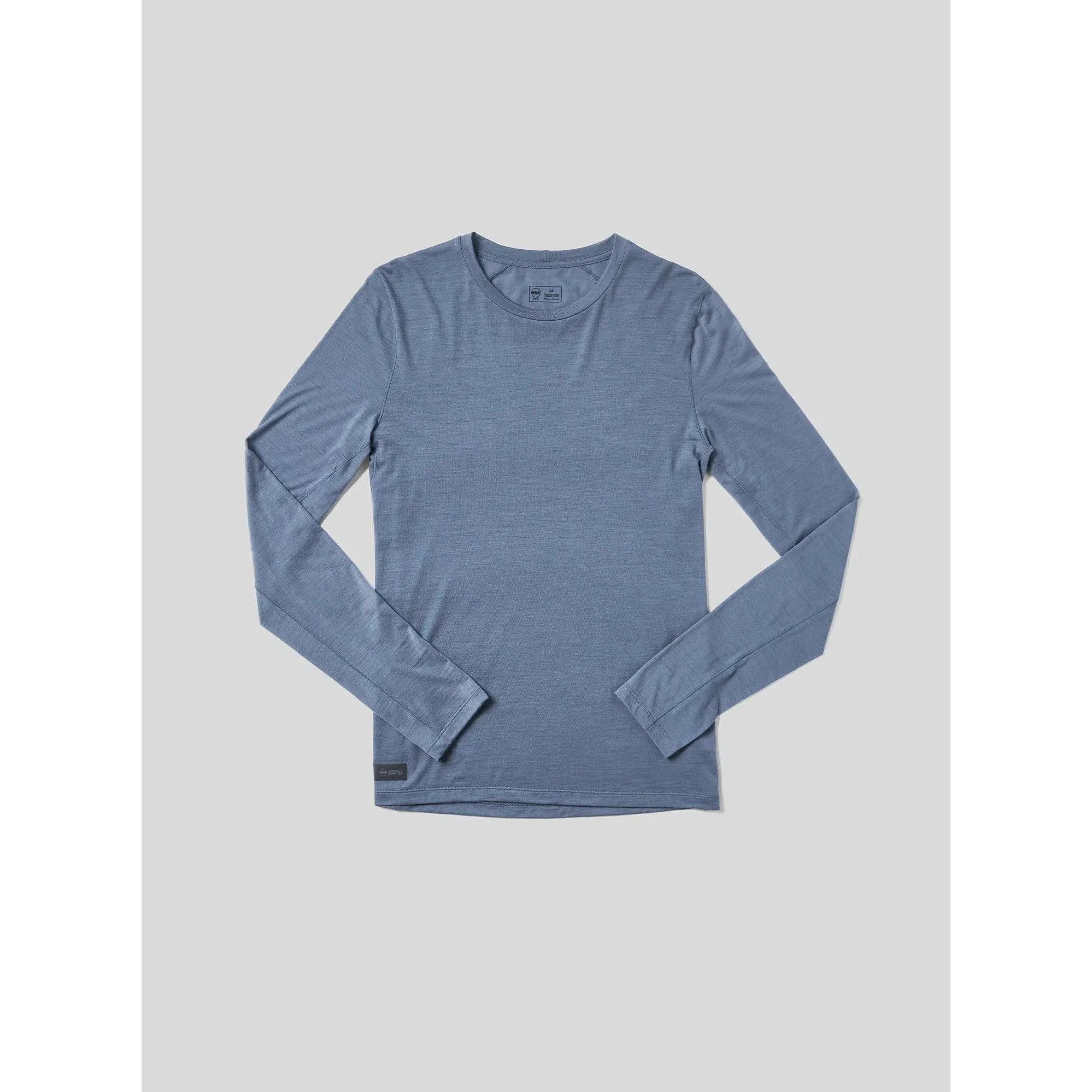 Men's Janji Repeat Merino Wool Long Sleeve Shirt - Lightweight & Odor Resistant Base Layer for Hiking, Running & Outdoor Activities