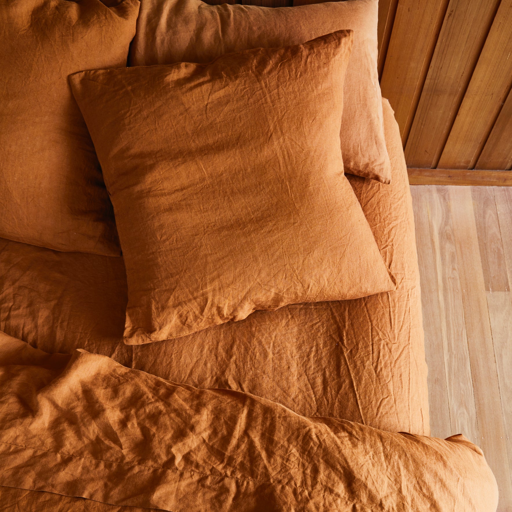 Premium Linen Euro Pillowcase Set - 100% Natural Tobacco Brown - Soft & Breathable Bedding for Home Decor, Hotel Style Luxury - Perfect for Master Bedroom, Guest Room & Airbnb