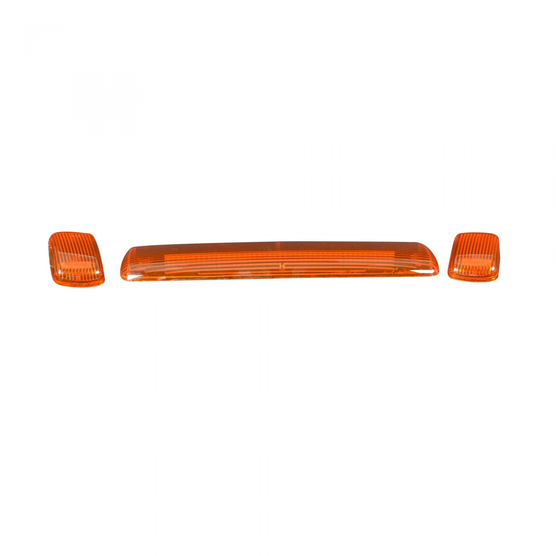GMC & Chevy 2015-2019 Heavy Duty 3-Piece Cab Roof LED Amber Lights - Amber Lens for Off-Road, Truck, and Work Vehicle Lighting