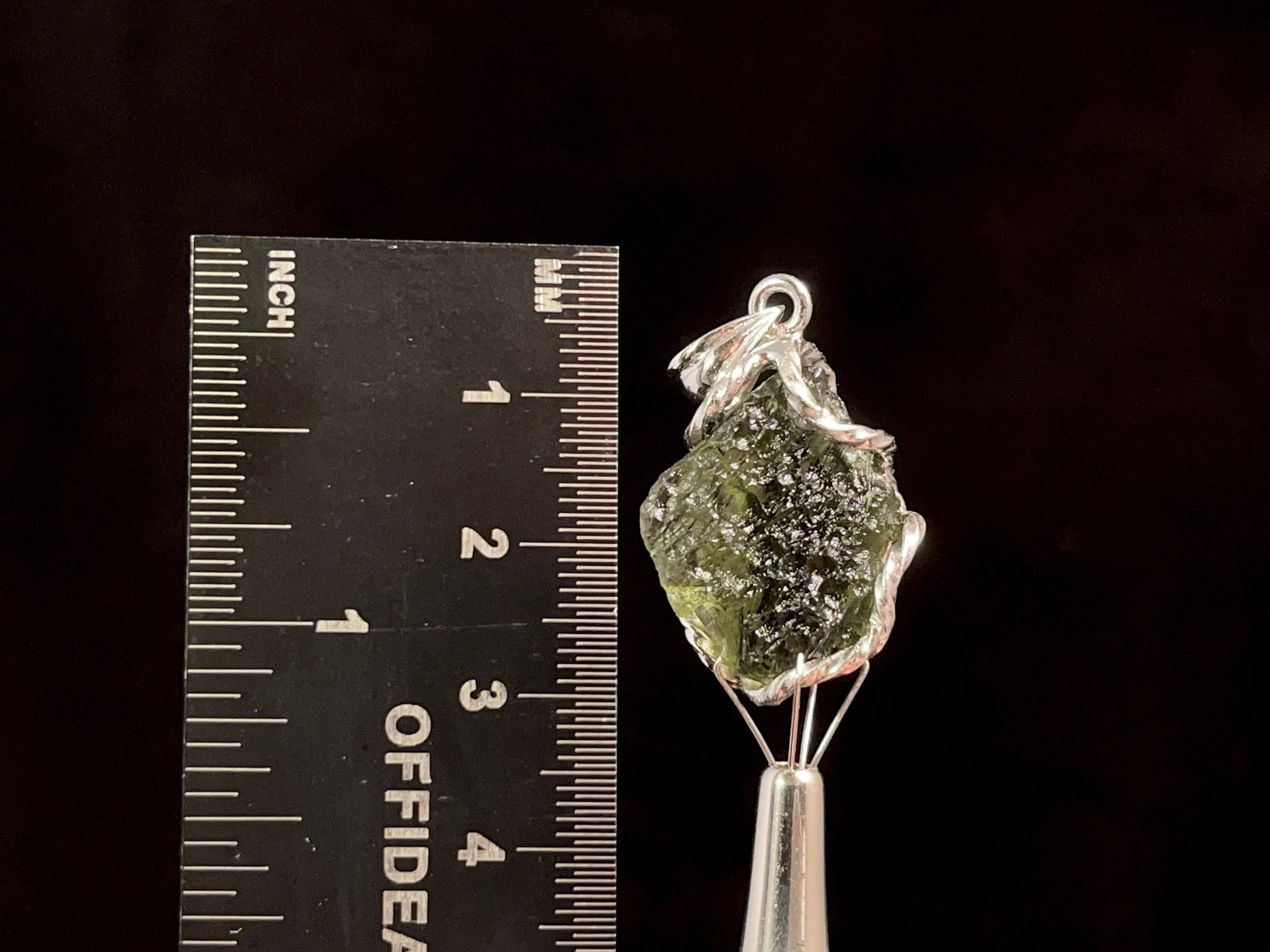 Genuine Moldavite Pendant Necklace in Sterling Silver – Authentic Raw Moldavite Jewelry for Spiritual Healing & Energy Protection | Perfect for Meditation, Reiki, and Crystal Therapy