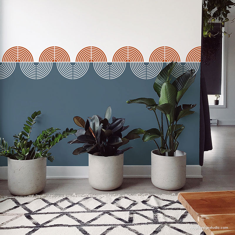 Deco Wave Wall Stencil - Reusable DIY Painting Template for Home Decor, Geometric Patterns for Bedroom, Living Room & Nursery Walls | Perfect for Accent Walls, Feature Walls & Creative Home Projects
