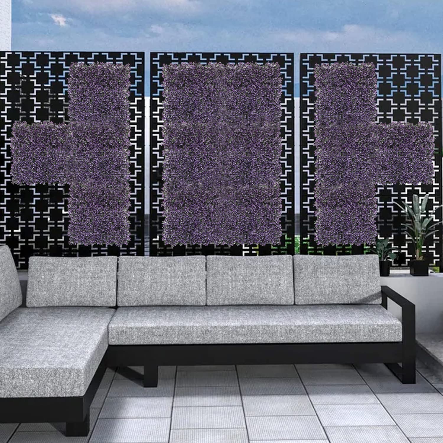APICRED 18-Pack Artificial Boxwood Panels & Faux Ivy Privacy Fence - 20