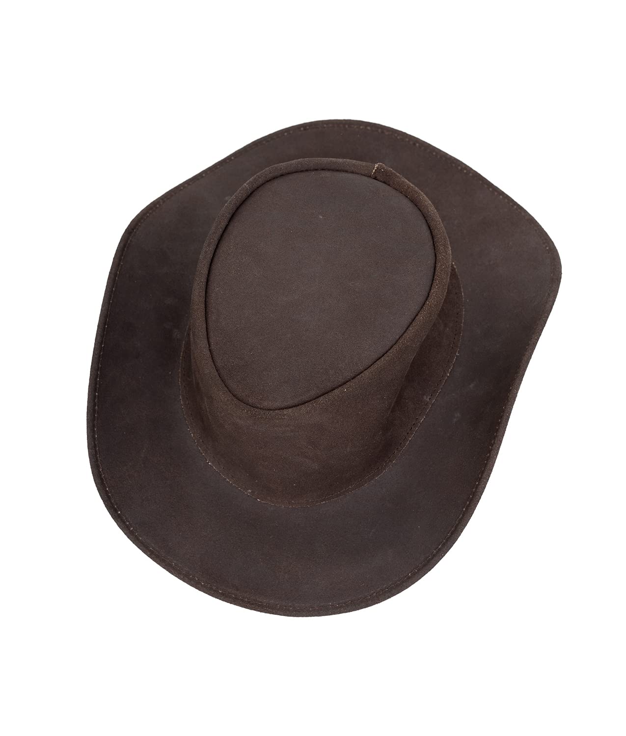 Authentic Western Cowboy Hats for Men - Premium Brown Leather Cowboy Hat for Rodeo, Country Music Festivals & Outdoor Adventures