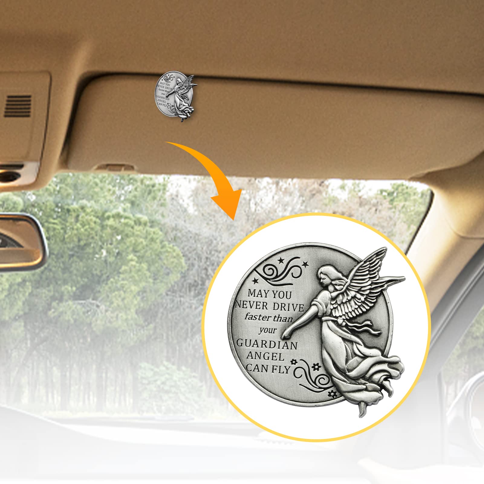 Guardian Angel Visor Clip - Car Safety Accessory for New Drivers | Thoughtful Gift for Teens, Parents & Friends | Perfect for Road Trips & Daily Commutes