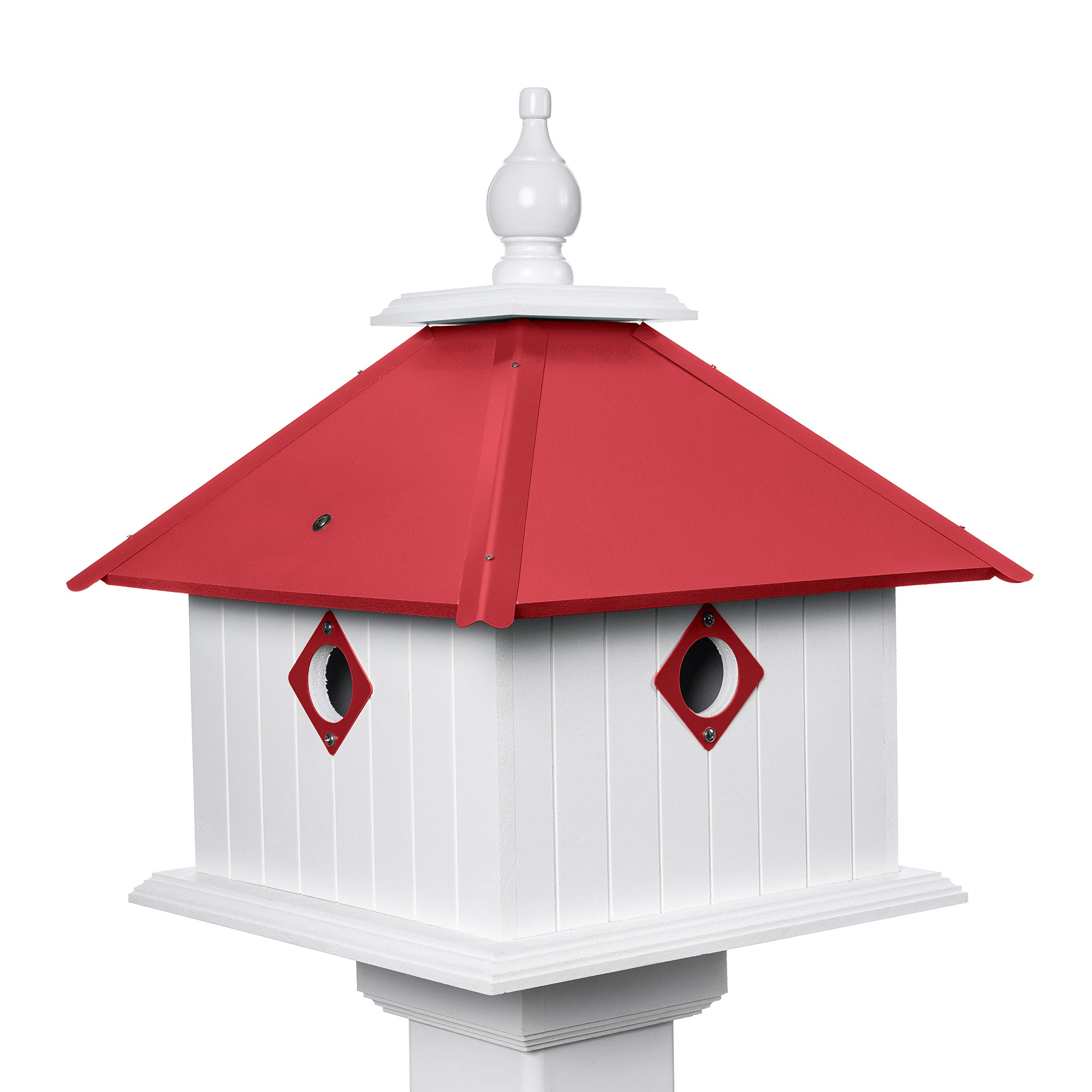 Handcrafted Merlot Red Carriage Bird House - Vintage Style Outdoor Garden Decor for Birds - Perfect for Backyard, Patio, and Garden Decoration