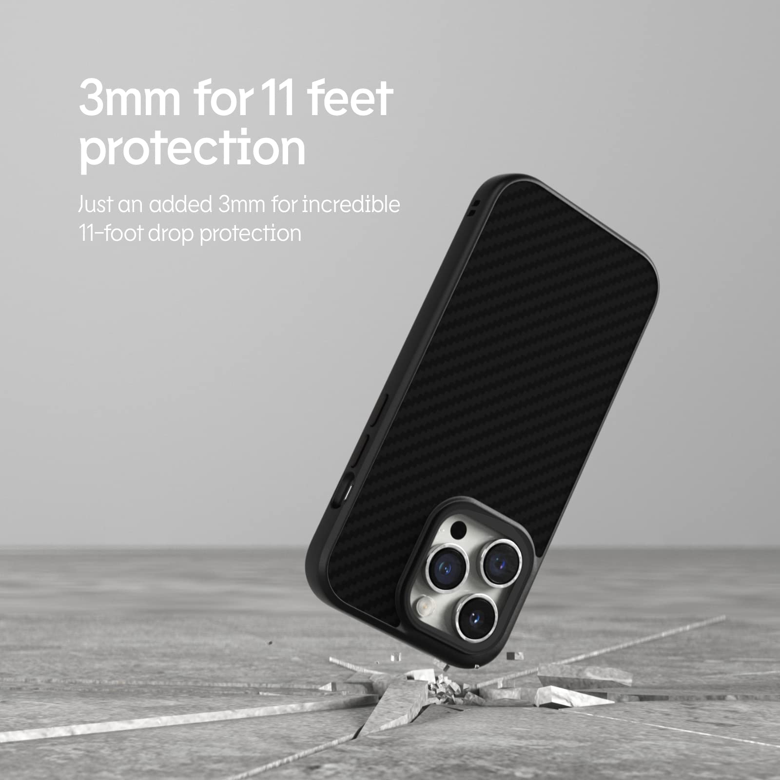 RhinoShield SolidSuit Case for iPhone 13 Pro Max - Shockproof Slim Protective Cover with Matte Finish | 11ft Drop Protection, Interchangeable Camera Rings (Ash Grey) | Perfect for Outdoor Activities, Work & Travel