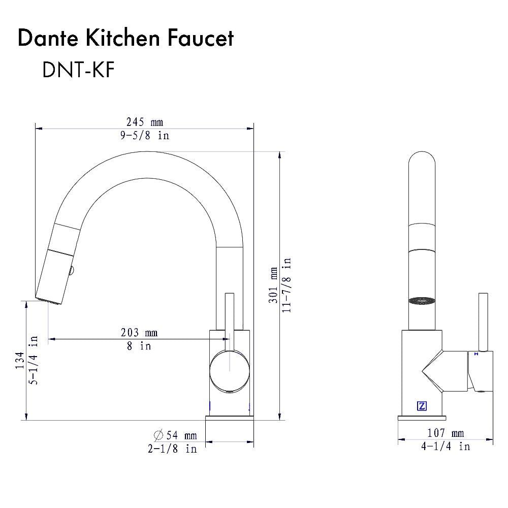 ZLINE Dante Pull Down Single Handle Kitchen Faucet in Champagne Bronze - High Arc Brushed Brass Faucet with Sprayer for Modern Farmhouse & Industrial Kitchens (DNT KF CB) - Perfect for Sink, Washing Dishes & Food Prep