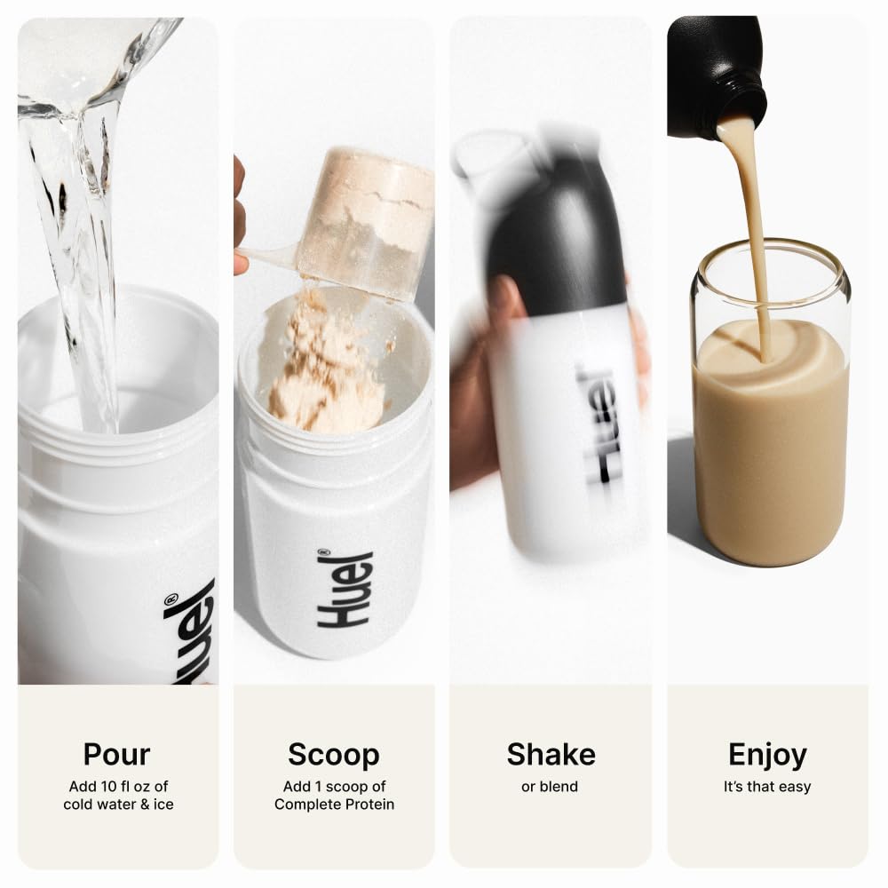 Huel Vegan Protein Powder - Strawberry Flavor | 20g Plant-Based Protein per Serving | Complete Nutrition with 27 Vitamins & Minerals | Gluten Free, Non-GMO, Lactose Free (26 Servings) | Perfect for Smoothies, Post-Workout Recovery & Meal Replacement
