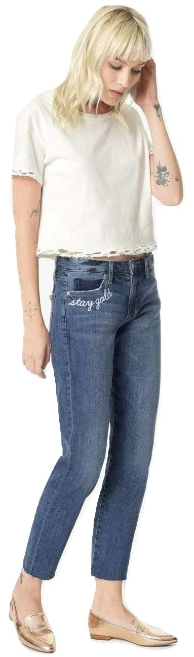 Joe's Jeans The Smith Mid-Rise Straight Crop Denim Pants for Women - Classic Blue Stretch Denim, Comfortable Fit for Casual Wear, Office & Weekend Outings