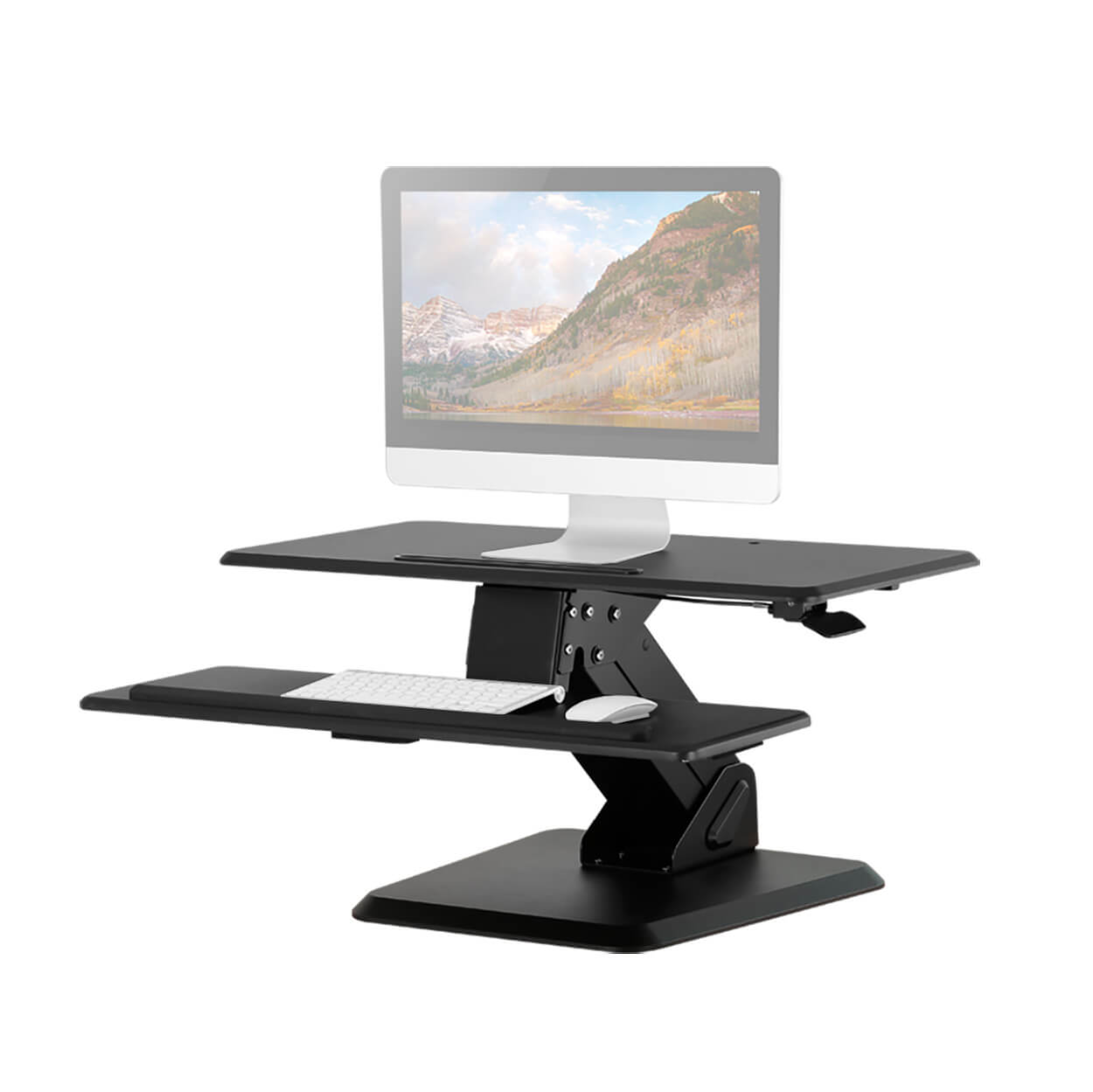 TESSA Elite Adjustable Height Table Top Workstation Desk - Black | Ergonomic Home & Office Workspace Solution for Standing & Sitting Comfort