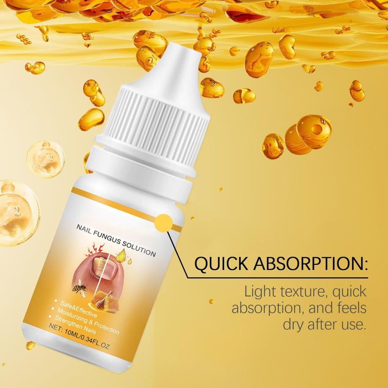 RIDOY Bee Venom Nail Soothing Solution & Serum for Nail Growth & Repair - Treats Thick, Broken & Discolored Nails, Restores Healthy Nails - Perfect for Manicures, Pedicures & Nail Care Routines