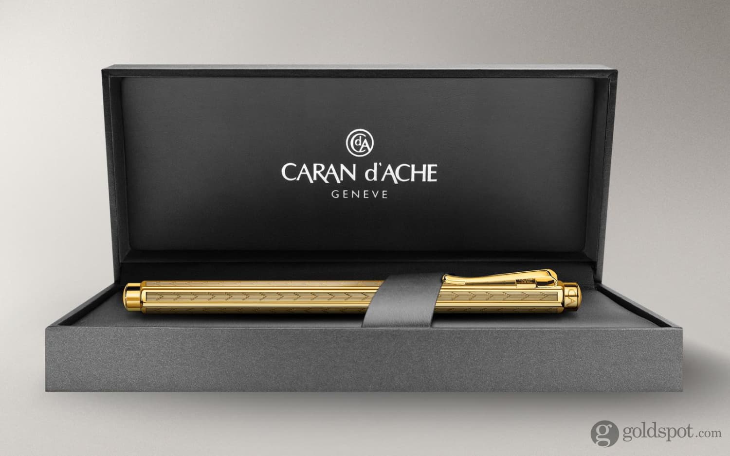 Caran d'Ache Ecridor Chevron Ballpoint Pen - 18K Gold Plated Luxury Writing Instrument for Professionals & Gift Giving - Perfect for Office, Business Meetings & Special Occasions