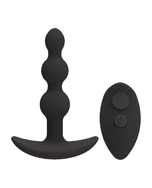 Rechargeable Silicone Beaded Anal Plug with Remote Control - Black | Waterproof & Hypoallergenic | Perfect for Couples Play & Solo Exploration