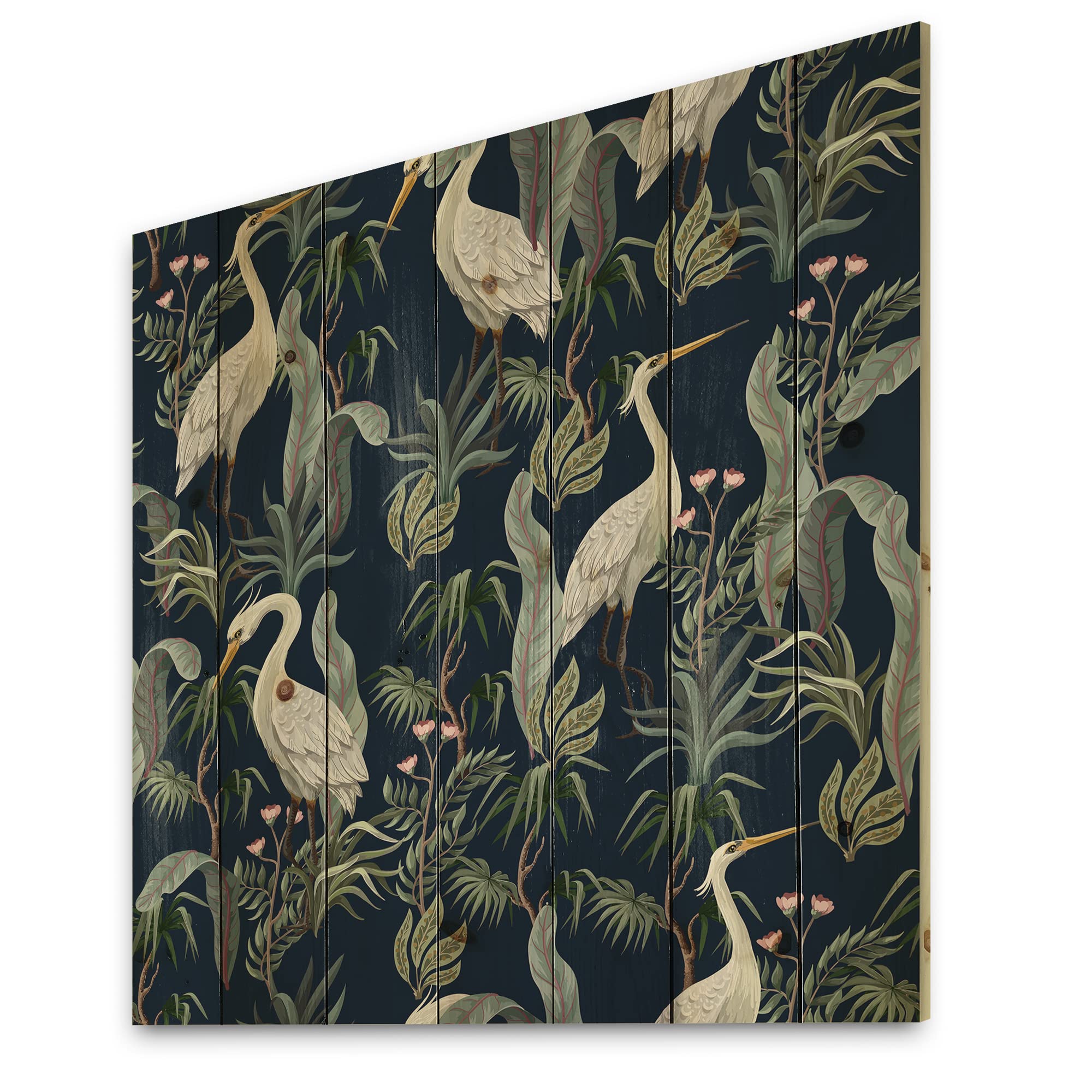 Chinoiserie Birds & Peonies VII Traditional Wood Wall Art - Black Wooden Wall Decor, Large Animal Panels Printed on Natural Pine - Perfect for Living Room, Bedroom & Office Décor
