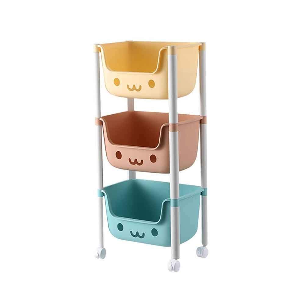 KGEZW Large Kids Toy Organizer Baskets with Wheels - Portable Toy Storage Bins for Playroom, Nursery & Bedroom Organization