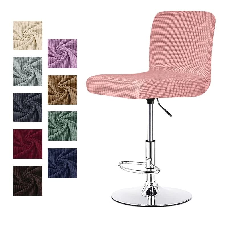 Stretch Bar Stool Cover - Elastic Slipcover for Counter Stool, Pub Chair & Dining Room Furniture - Jacquard Fabric Seat Cover with Removable Design - Perfect for Home, Cafe, Restaurant & Bar Use