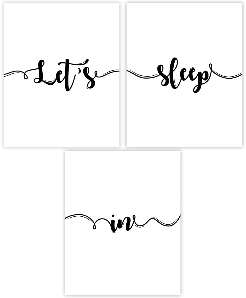 Cute Wall Art Set of 3 Unframed 8x10 Prints - Minimalist Bedroom & Living Room Decor - Perfect for Home, Nursery, and Office Wall Decoration