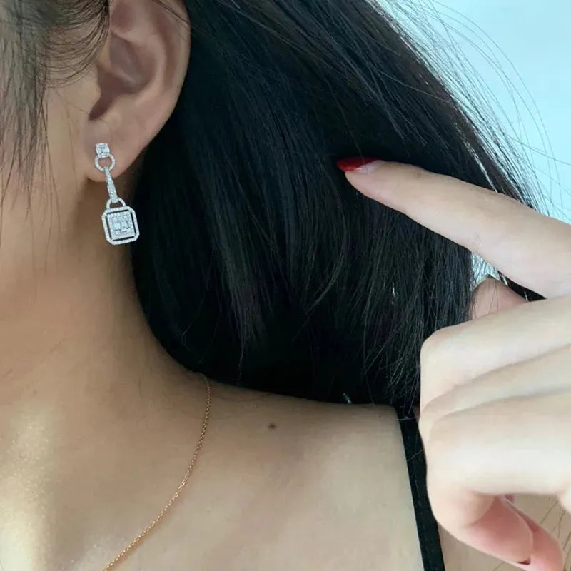 18K White Gold Diamond Drop Earrings for Women | 0.80 Carat Natural Diamond Luxury Jewelry | Elegant Party, Wedding & Evening Wear Accessories
