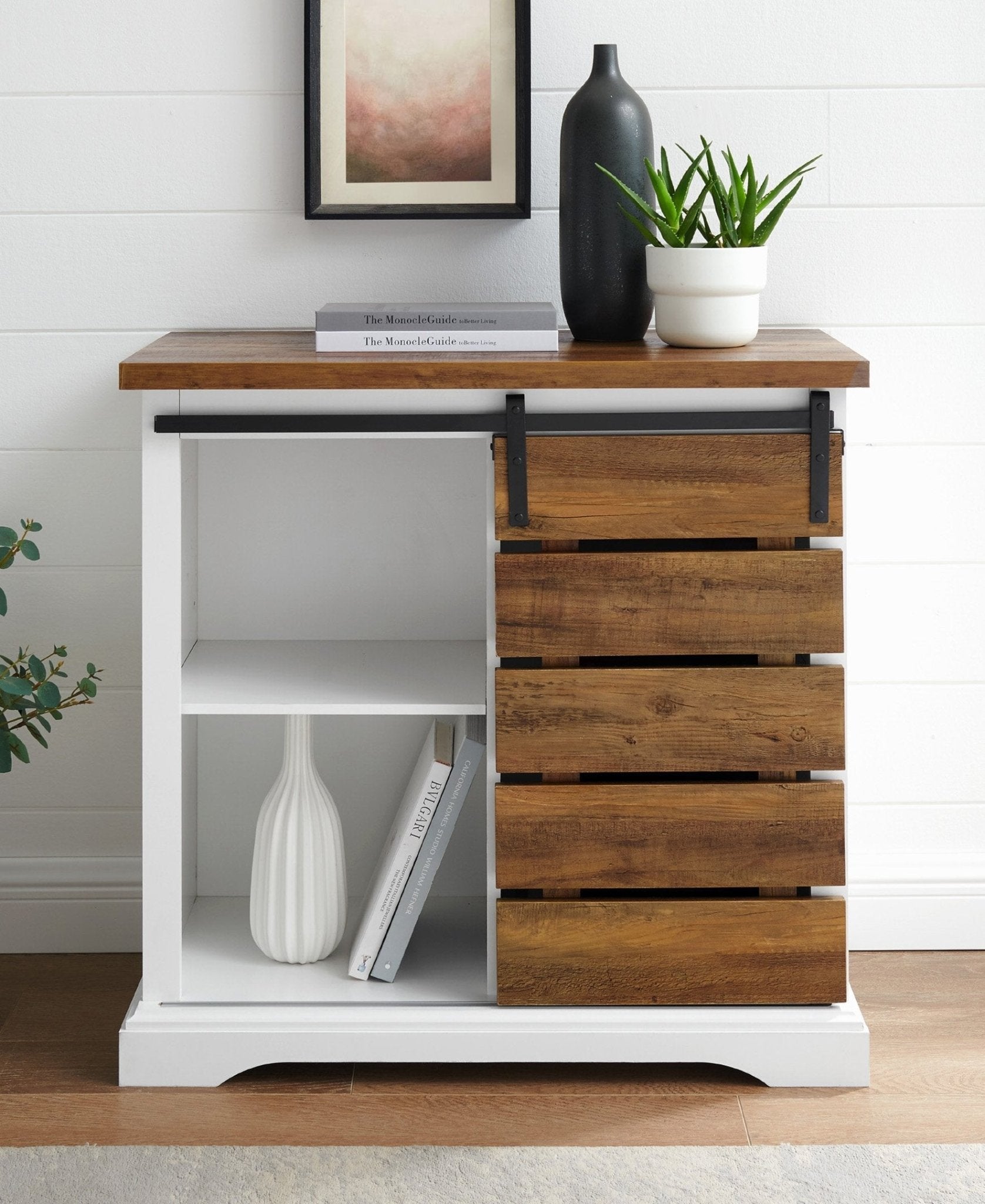 Alba Accent Cabinet - Modern Side Table with Storage Shelf | Perfect for Living Room, Bedroom & Entryway Décor