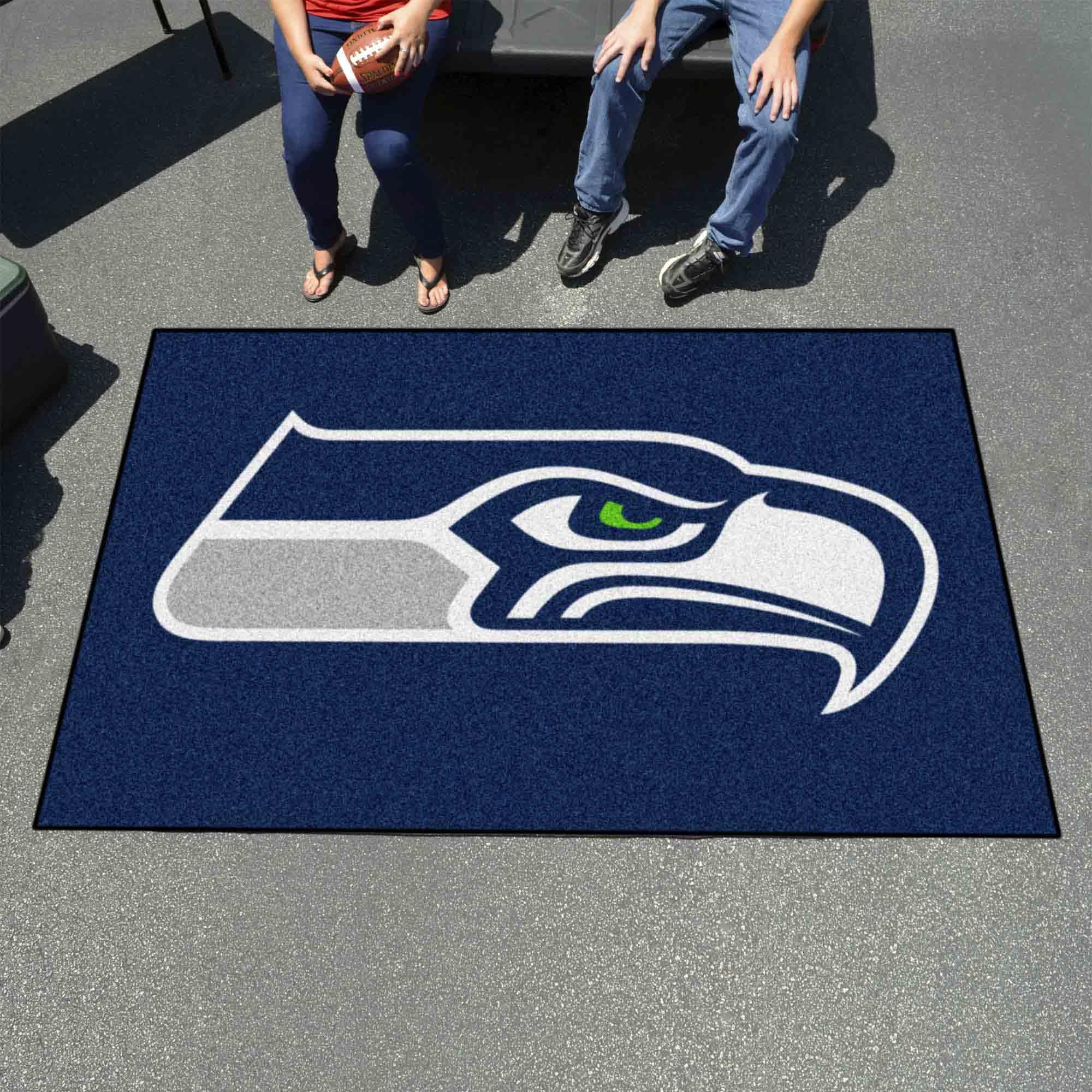 FANMATS 28818 Seattle Seahawks Ulti-Mat Rug - 5ft x 8ft NFL Team Logo Sports Fan Area Rug - Perfect for Game Room Decor, Man Cave Flooring & Tailgating Parties