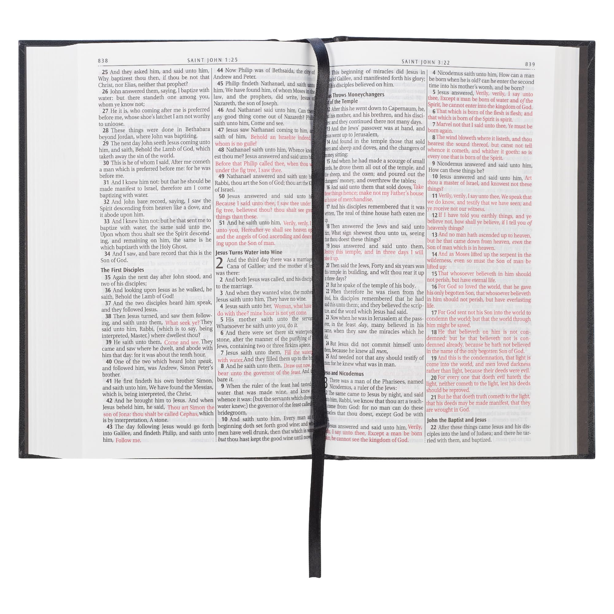 KJV Holy Bible Hardcover - Red Letter Edition with Ribbon Marker, King James Version, Black | Perfect for Church Services, Bible Study & Personal Worship